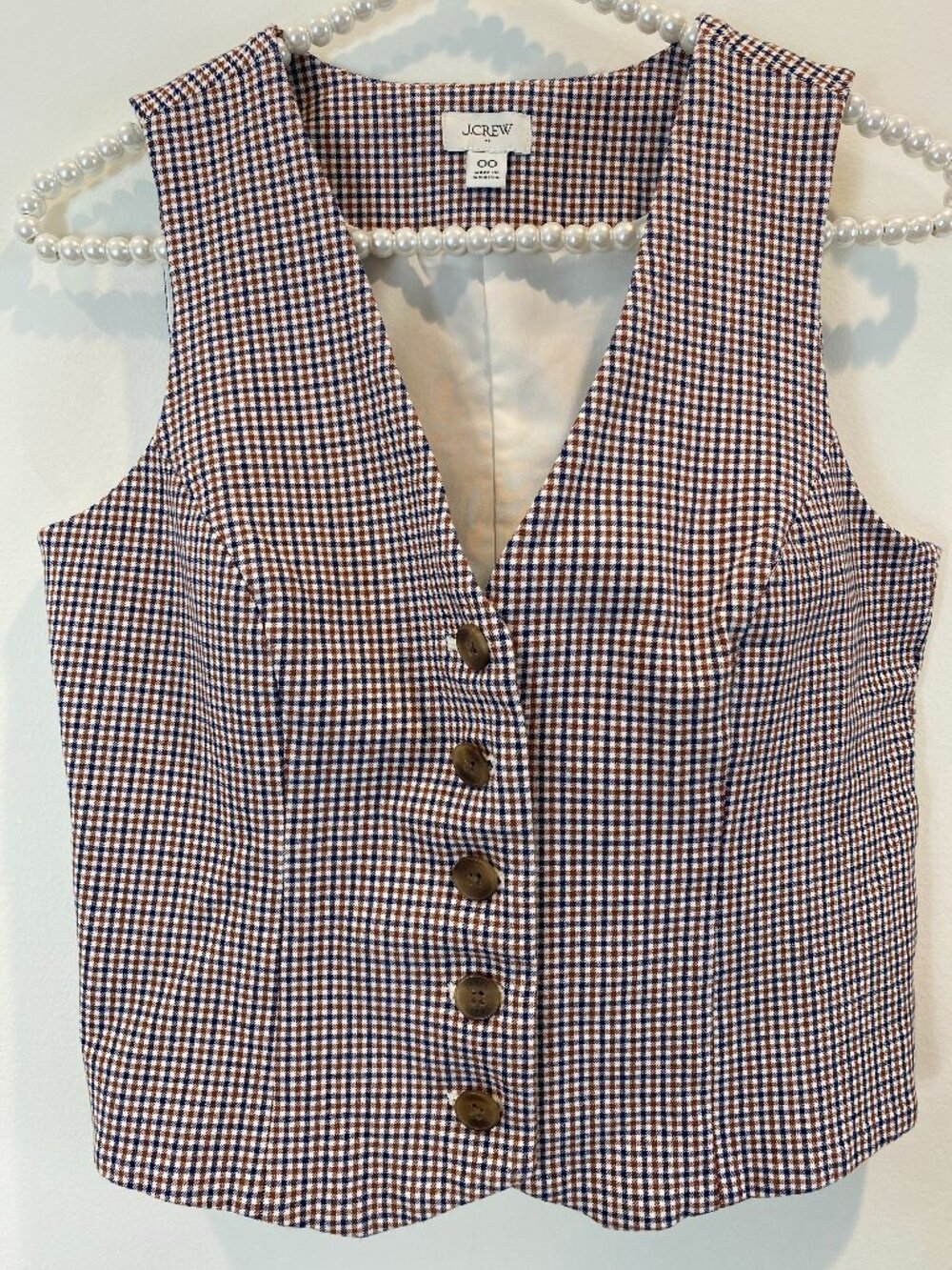 Plaid Button-Front Vest